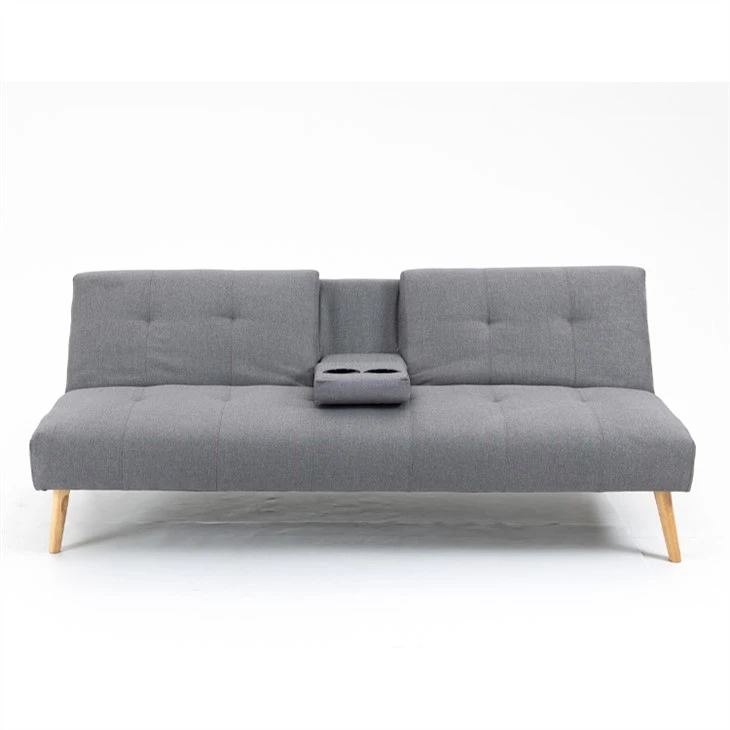 Tempat Tidur Sofa Kasur Lipat Konvertibel Berlapis Linen