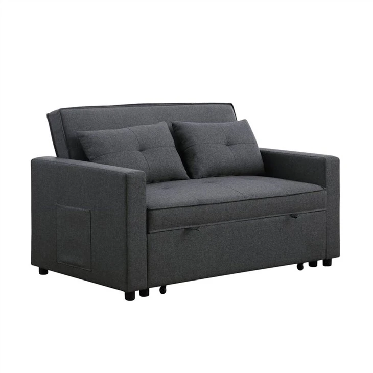 Tempat Tidur Sofa Futon Berlapis Linen Mitra