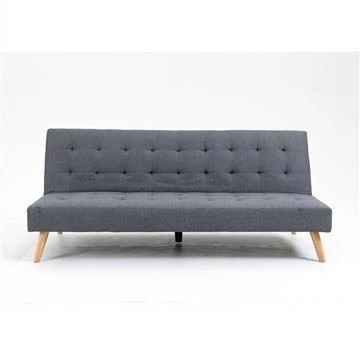 Tempat tidur sofa linen sederhana berwarna abu-abu modern