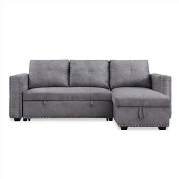 Sofa Tidur Sudut Reversibel Penyimpanan PU